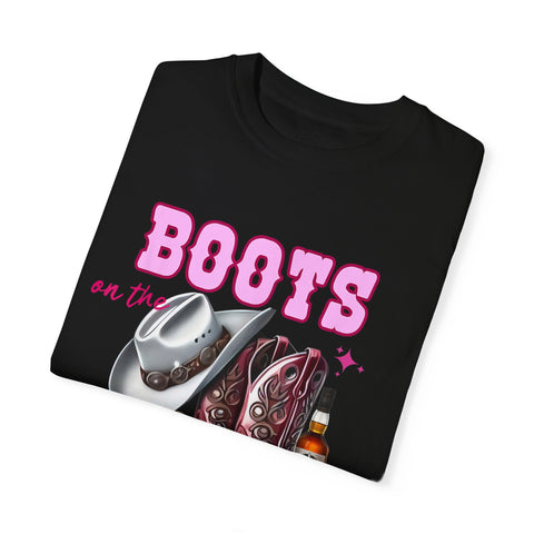 Unisex Garment-Dyed T-shirt - "Boots on the Ground" Country Vibe Tee