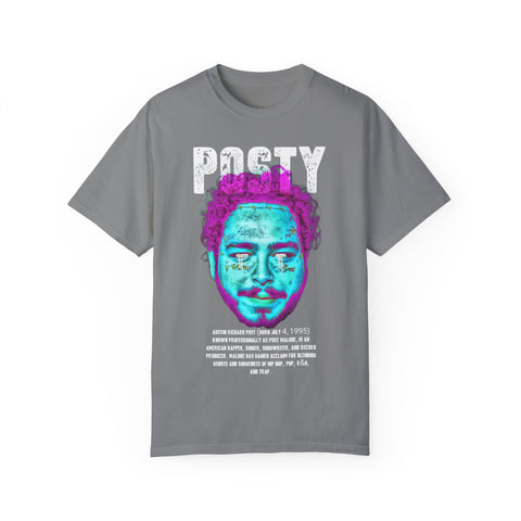 Posty Unisex Garment-Dyed T-shirt | Vibrant Vintage Style Tee for Music Lovers