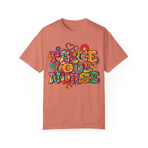 Peace Love Music Unisex Garment-Dyed T-shirt