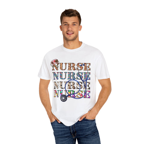 Colorful Nurse T-Shirt - Unisex Garment-Dyed Tee for Healthcare Workers