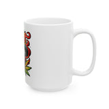 Skull & Leaf Ceramic Mug - 11oz, 15oz | Perfect for Stoners & Rebel Spirits