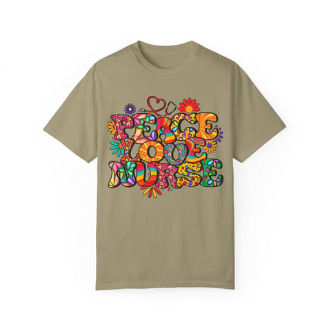 Peace Love Music Unisex Garment-Dyed T-shirt
