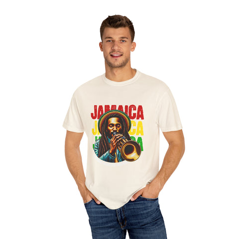 Reggae Vibes Unisex Garment-Dyed T-Shirt - Jamaica Music Art Tee