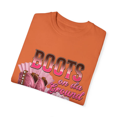 Unisex Garment-Dyed T-shirt - "Boots on the Ground" Country Style Tee