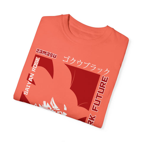 Unisex Garment-Dyed T-Shirt - Dark Future Saiyan Rose Design
