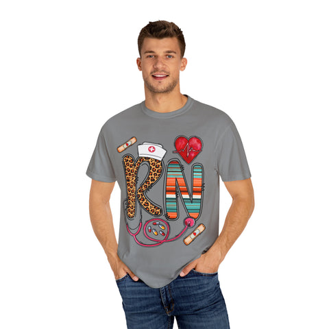 RN Nurse Graphic T-Shirt - Cute Leopard Print Design for Healthcare Workers