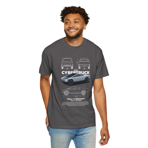 Tesla Cybertruck Unisex Garment-Dyed T-Shirt | Automotive Enthusiast Apparel