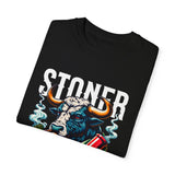 Stoner Bull T-Shirt - High on Life Design - Unisex Garment-Dyed Tee for Cannabis Enthusiasts