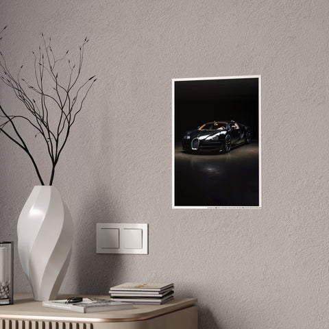 Glossy Car Wall Art Poster - Elegant Black Sports Car Decor