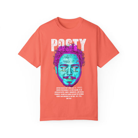 Posty Unisex Garment-Dyed T-shirt | Vibrant Vintage Style Tee for Music Lovers