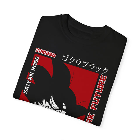 Unisex Garment-Dyed T-Shirt - Dark Future Saiyan Rose Design