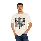 Unisex Garment-Dyed T-shirt - 'Boots on the Ground' Graphic Tee