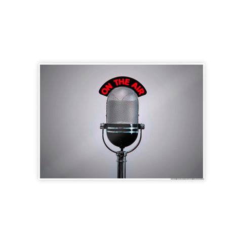 Retro Microphone Wall Art Poster - 'On The Air' Decor for Music Lovers