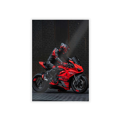 Ducati Motorcycle Gloss Poster - Perfect for Bikers and Racing Enthusiasts