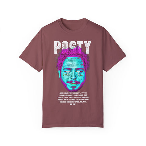 Posty Unisex Garment-Dyed T-shirt | Vibrant Vintage Style Tee for Music Lovers