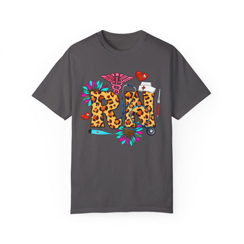 Trendy RN Graphic T-Shirt for Nurses - Garment-Dyed Unisex Tee