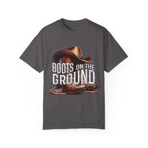 Unisex Garment-Dyed T-Shirt - 'Boots on the Ground' Country Lifestyle Tee