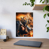 Inspirational Gloss Poster - Jesus and Lion Art for Faith and Home Decor