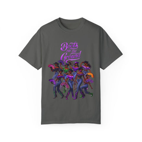 Empowering Women T-Shirt - Boots on the Ground Design - Unisex Garment-Dyed Tee