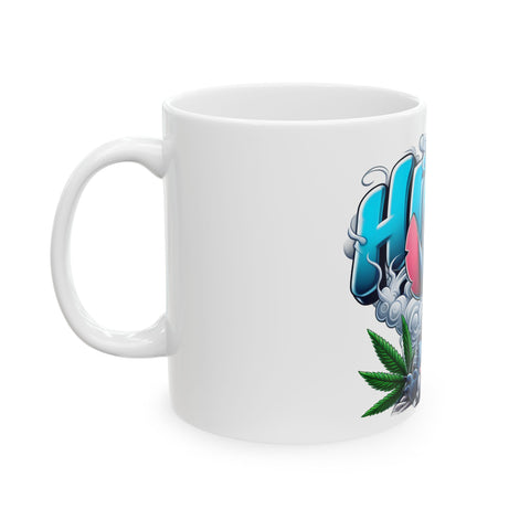High Vibe Ceramic Mug - Fun Stitch Character Design (11oz, 15oz)
