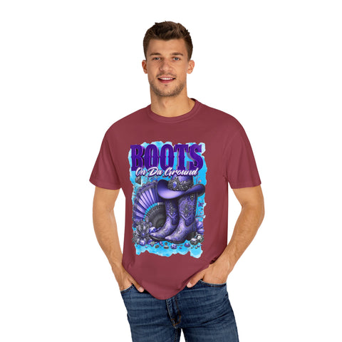 Unisex Garment-Dyed T-Shirt - "Boots On Da Ground" Graphic Tee