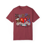 Nurse Love Graphic T-Shirt - Coffee Scrubs & Rubber Gloves