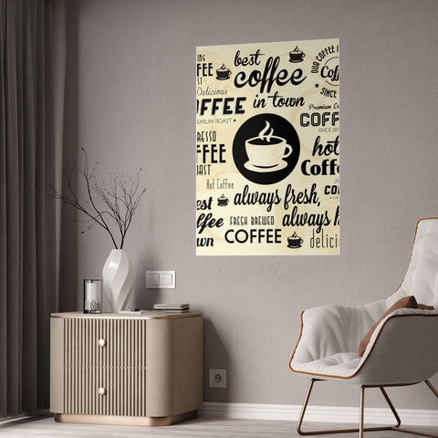 Coffee Lovers Gloss Poster | Vintage Coffee Print for Home Decor