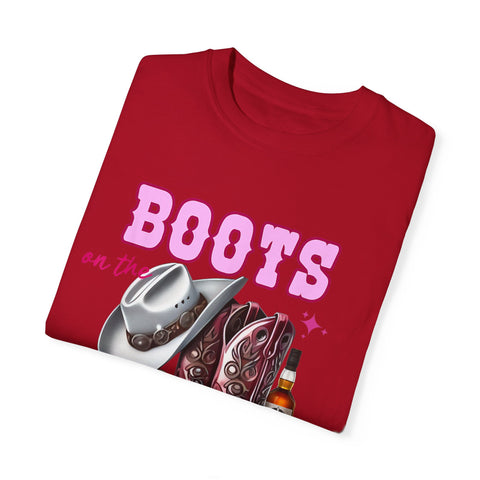 Unisex Garment-Dyed T-shirt - "Boots on the Ground" Country Vibe Tee