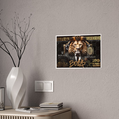 Boss Lion Gloss Poster - Motivational Wall Art for Ambitious Spaces