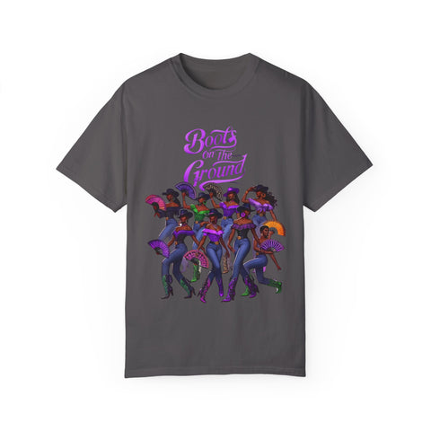 Empowering Women T-Shirt - Boots on the Ground Design - Unisex Garment-Dyed Tee
