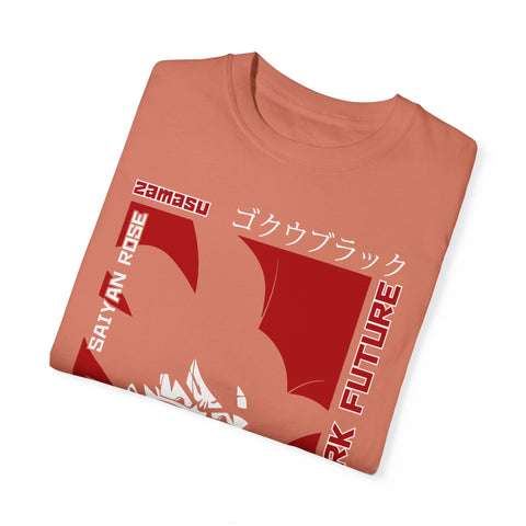 Unisex Garment-Dyed T-Shirt - Dark Future Saiyan Rose Design