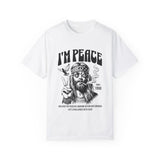 Unisex Garment-Dyed Peace T-Shirt - Vintage Style for Calm Living