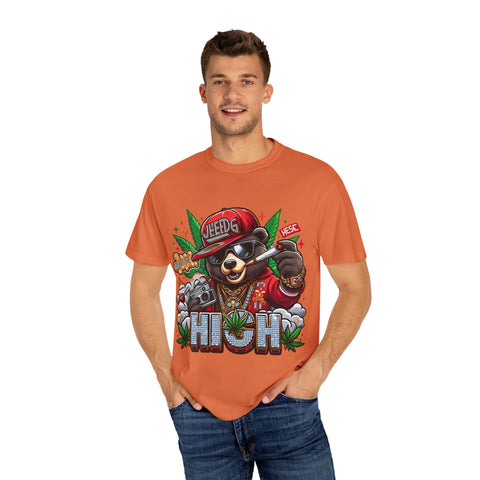 Hip Hop Bear Graphic T-Shirt - Unisex Cool Streetwear for Cannabis Lovers