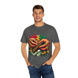 Vibrant Herbal Tees - Unisex Garment-Dyed T-shirt with Hand Rolling Design