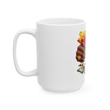 Vibrant Hands & Money Ceramic Mug – Unique 11oz & 15oz Coffee Cup