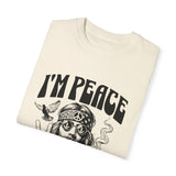 Unisex Garment-Dyed Peace T-Shirt - Vintage Style for Calm Living