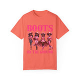 Unisex Garment-Dyed T-shirt: "Boots on the Ground" Vintage Western Style Tee