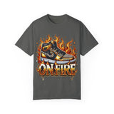 Unisex Garment-Dyed T-Shirt - 'On Fire' Graphic Tee for Sneaker Enthusiasts
