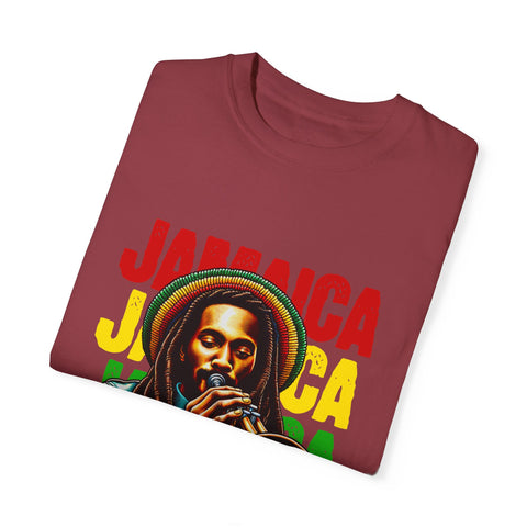 Reggae Vibes Unisex Garment-Dyed T-Shirt - Jamaica Music Art Tee