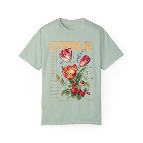 Ethereal Floral Unisex Garment-Dyed T-Shirt