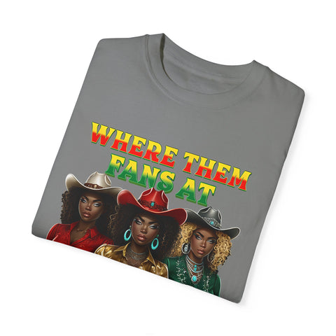 Where Them Fangs At Unisex Garment-Dyed T-shirt - Bold Graphic Tee for Women