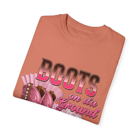 Unisex Garment-Dyed T-shirt - "Boots on the Ground" Country Style Tee
