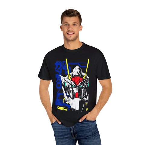 Anime-Inspired Unisex Garment-Dyed T-Shirt - Mecha Design