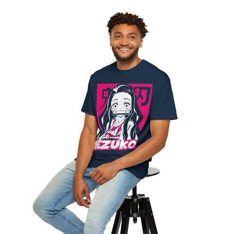 Nezuko Anime T-Shirt - Unisex Garment-Dyed Tee for Fans