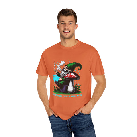 Magic Gnome T-shirt - Where Every Puff Unearths Magic | Unisex Garment-Dyed Tee for Nature Lovers