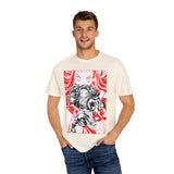 Anime-Inspired Unisex Garment-Dyed T-Shirt - Bold Character Design