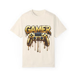 Gamer Gold Drip T-Shirt – Unisex Garment-Dyed Tee for Gaming Enthusiasts