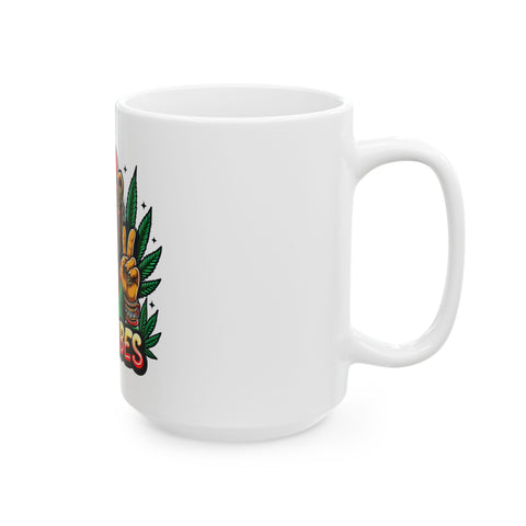 Good Vibes Lion Ceramic Mug - 11oz & 15oz - Perfect Gift for Coffee Lovers