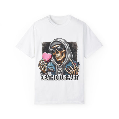Halloween Skeleton Love T-Shirt | Death Do Us Part Graphic Tee