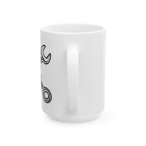 Skull Wrench Ceramic Mug - 11oz/15oz | Perfect Gift for Mechanics and DIY Enthusiasts